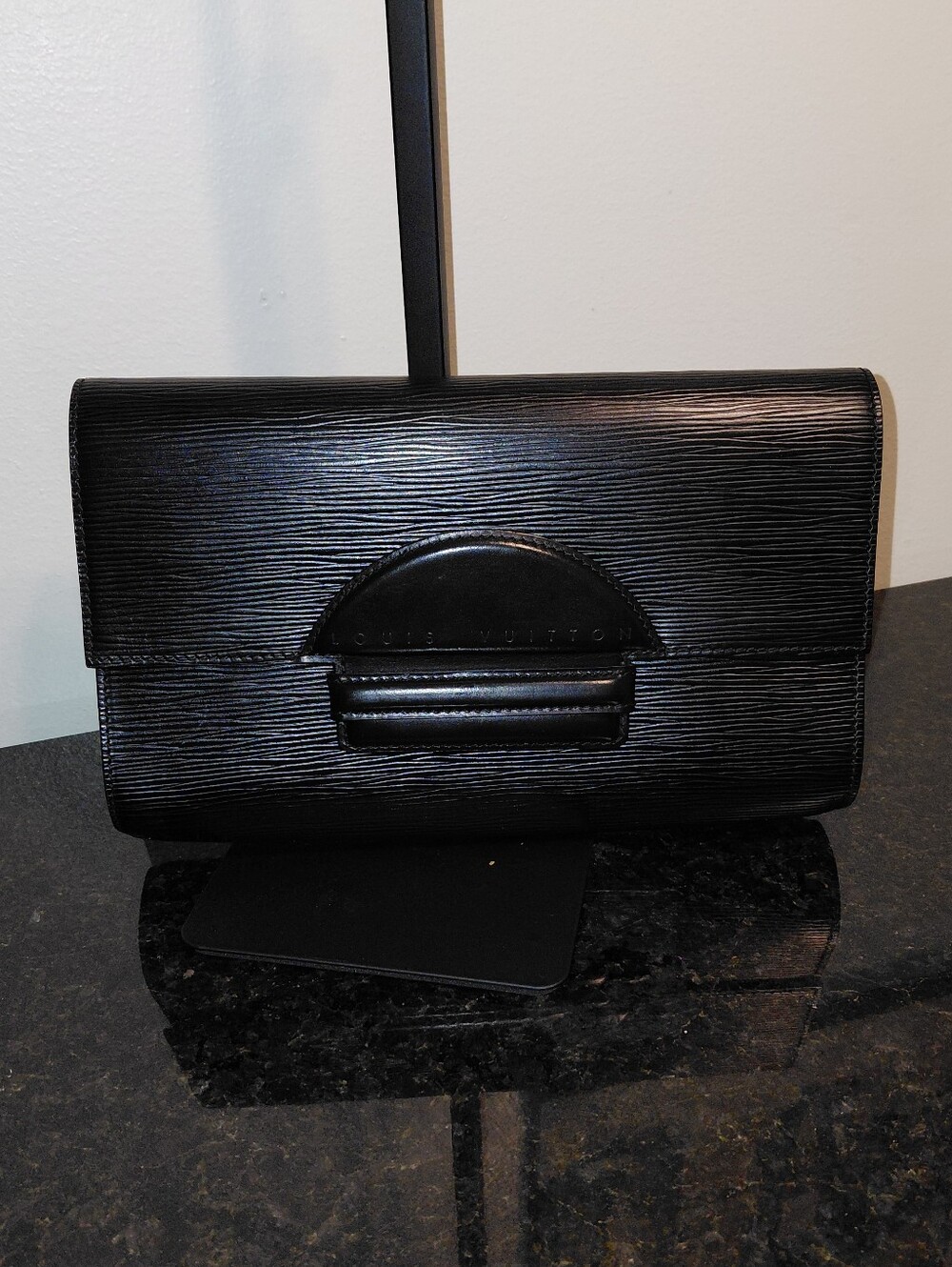 Vintage Louis Vuitton Chaillot Black Textured Epi Leather Clutch Pouch Purse VGV